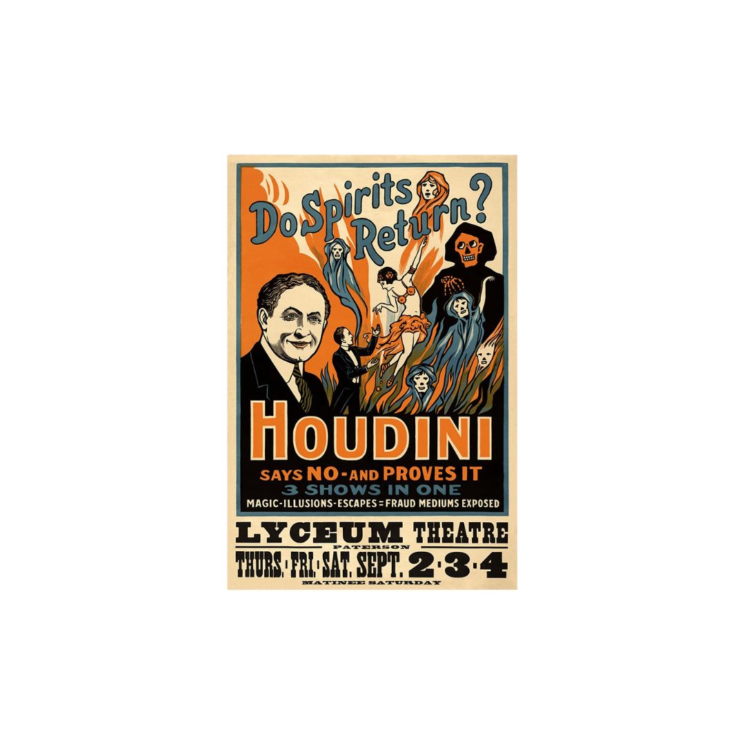 Master Mystifier Houdini Vintage Magic Unframed Print Wall Art