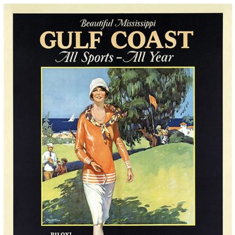 Gulf Coast Golf 1932 Vintage Travel Unframed Print Wall Art