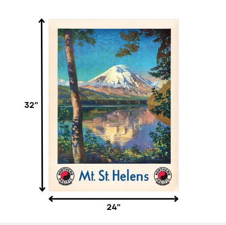 24" X 32" Mt. St. Helens C1920S Vintage Travel Poster Wall Art