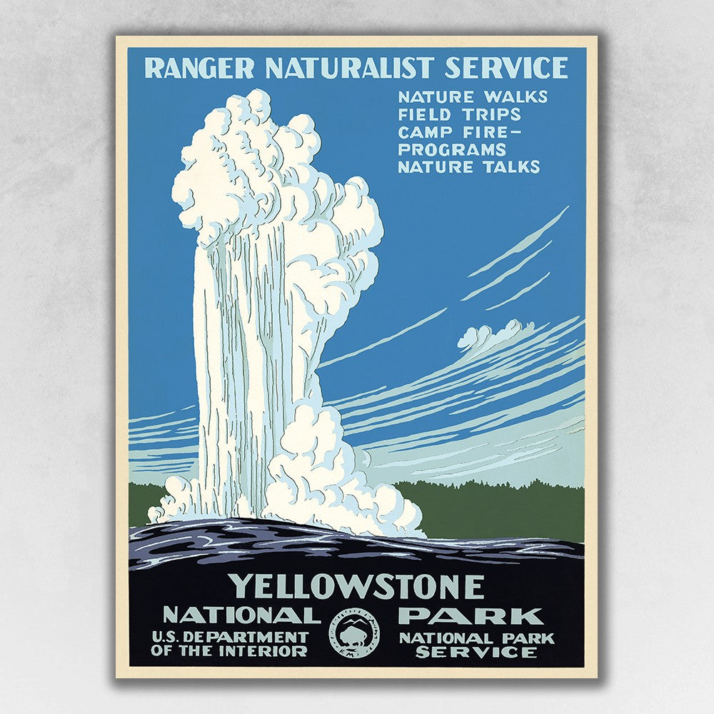 24" x 32" Yellowstone National Park c1938 Vintage Travel Poster Wall Art