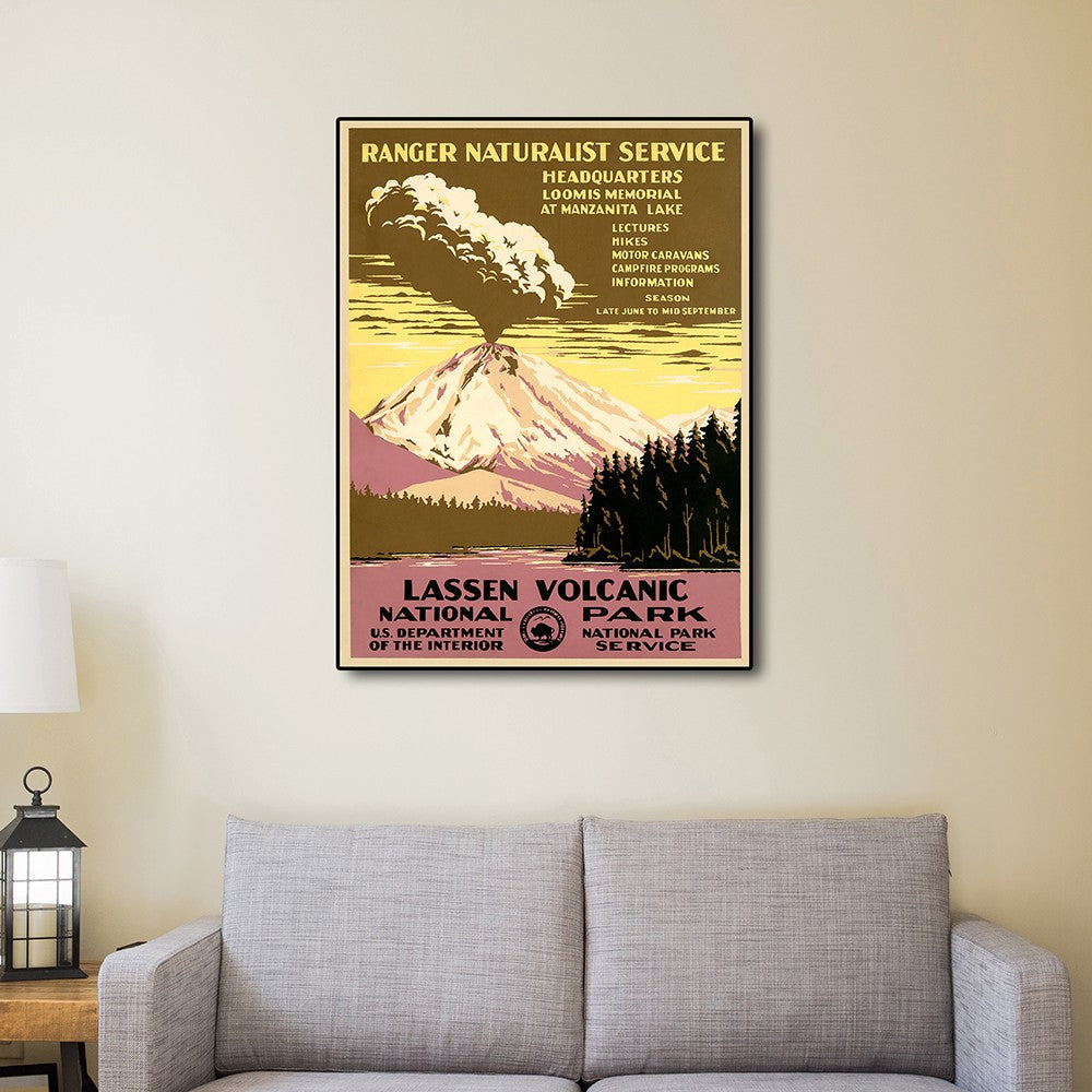 8.5" X 11" Lassen Volcanic National Park Vintage Travel Poster Wall Art