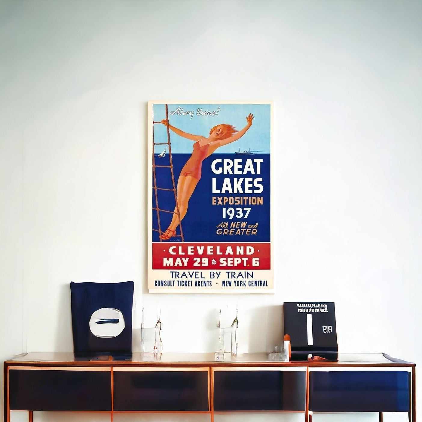 16" X 24" Great Lakes 1937 Vintage Travel Poster Wall Art