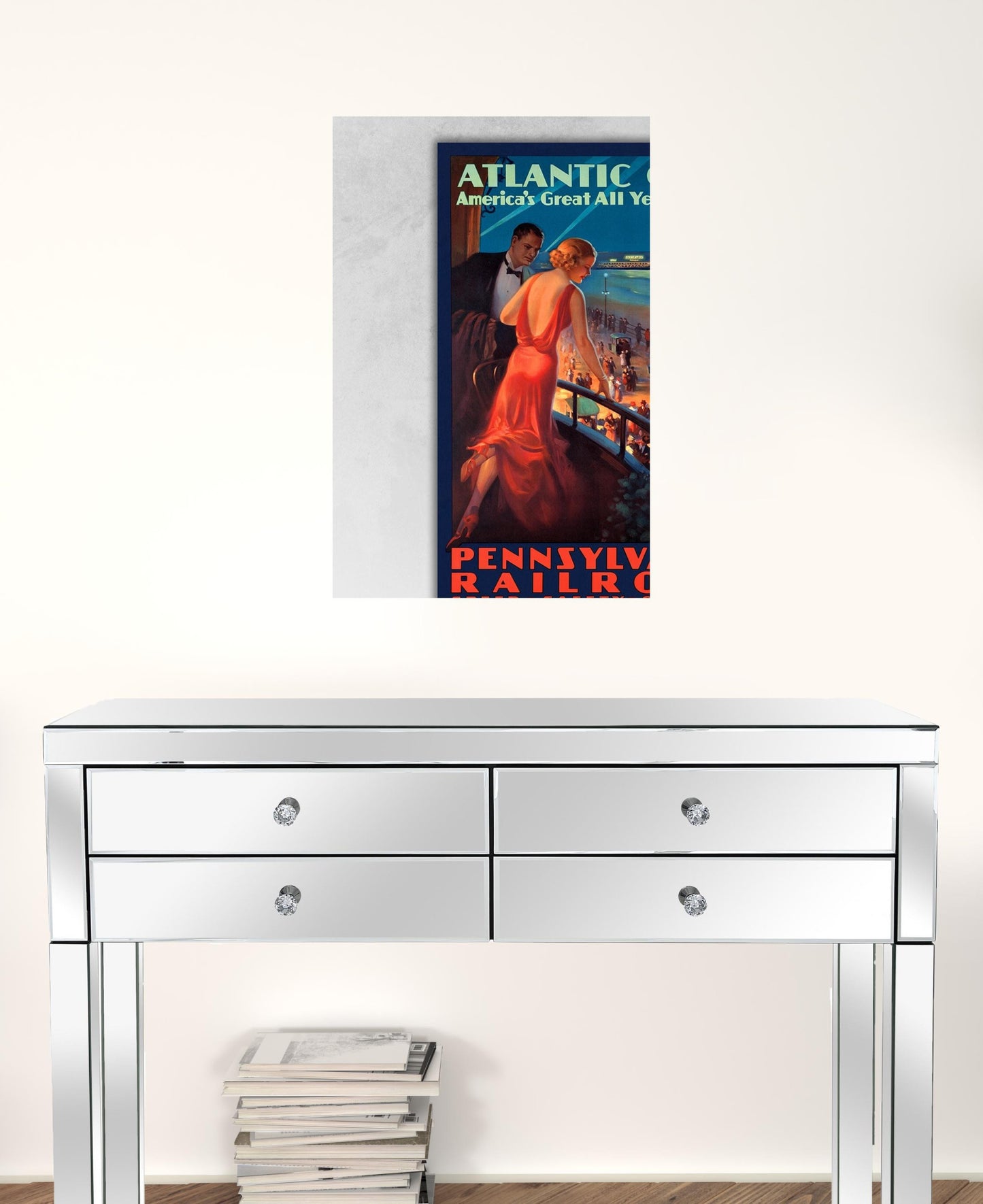 Vintage 1935 Atlantic City Travel Unframed Print Wall Art