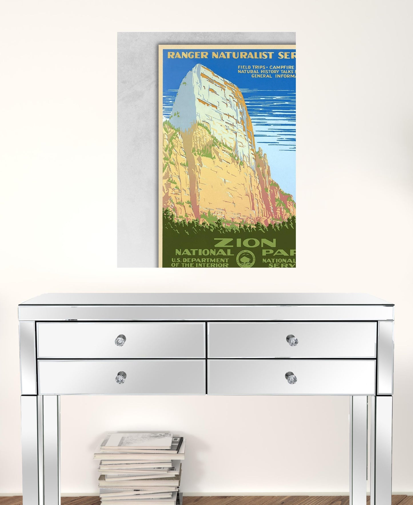 20" x 28" Zion National Park c1938 Vintage Travel Poster Wall Art