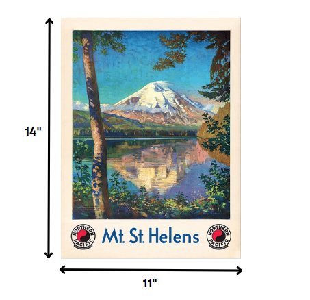 11" X 14" Mt. St. Helens C1920S Vintage Travel Poster Wall Art