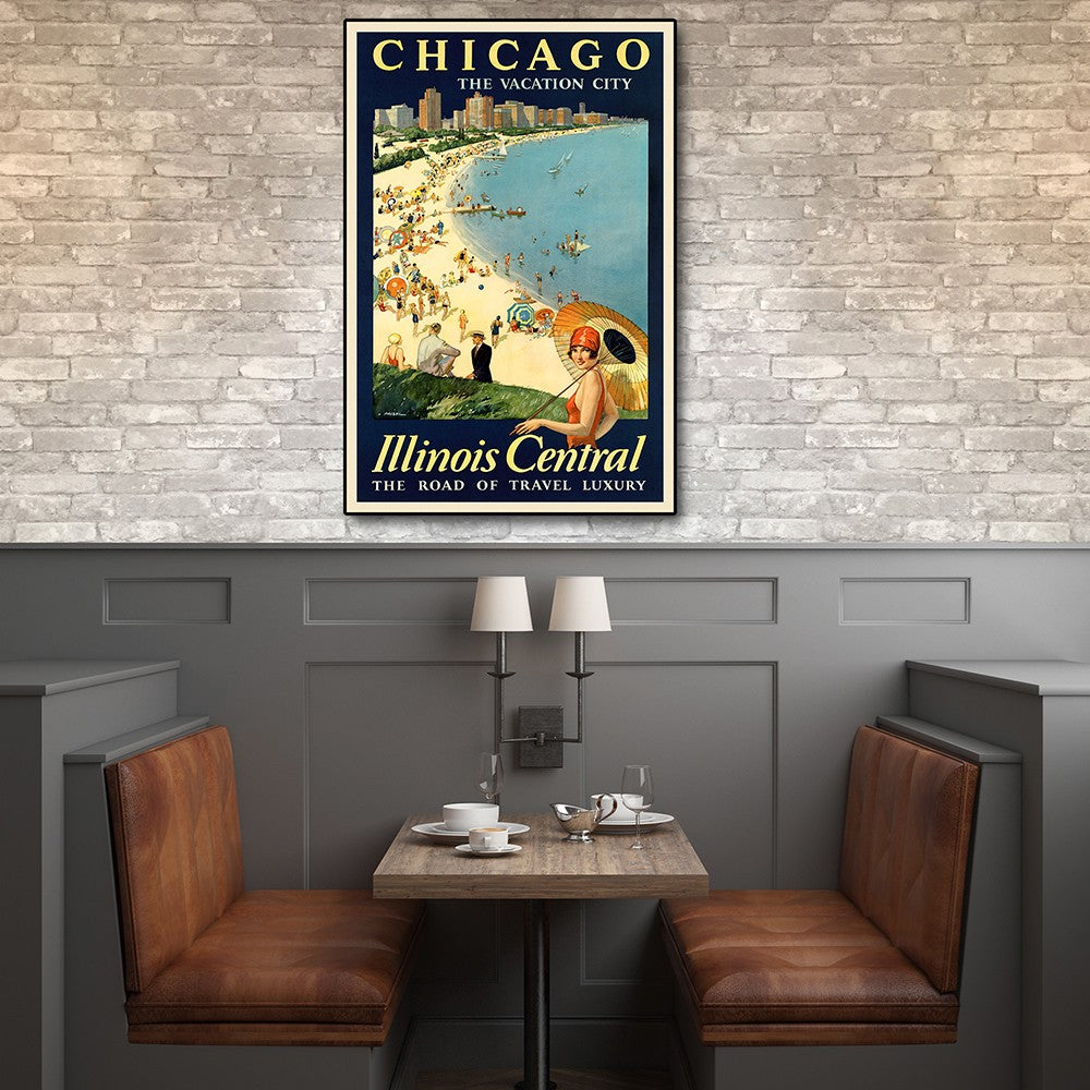 Vintage 1929 Chicago Vacation Travel Unframed Print Wall Art