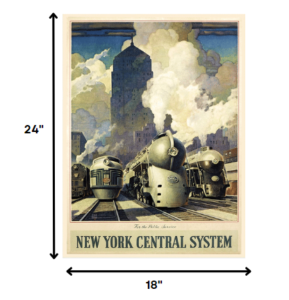 New York Railroad Vintage Travel Unframed Print Wall Art