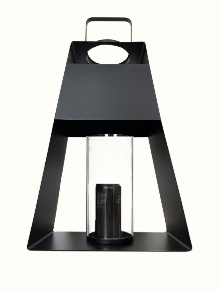 Modern Black and Glass Candle Holder