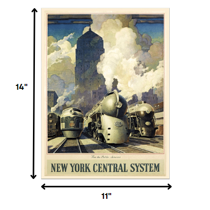 New York Railroad Vintage Travel Unframed Print Wall Art