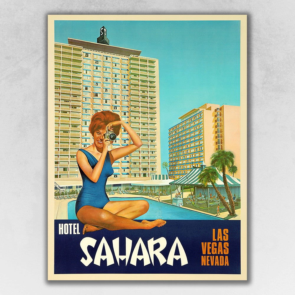 8.5" X 11" Hotel Sahara C1960S Las Vegas Vintage Travel Poster Wall Art