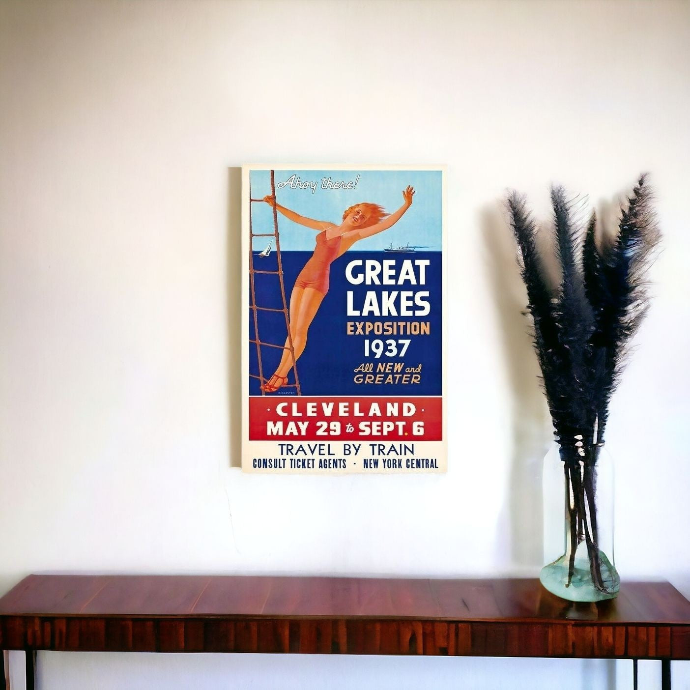 9" X 12" Great Lakes 1937 Vintage Travel Poster Wall Art