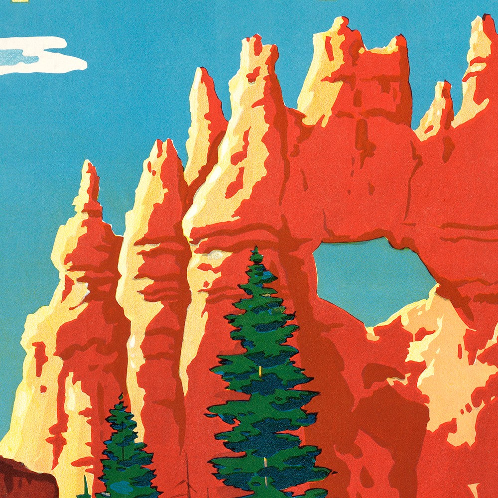 12" X 18" Vintage 1950S Bryce Canyon National Park Wall Art