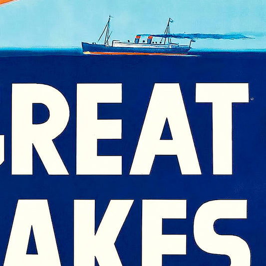 12" X 18" Great Lakes 1937 Vintage Travel Poster Wall Art