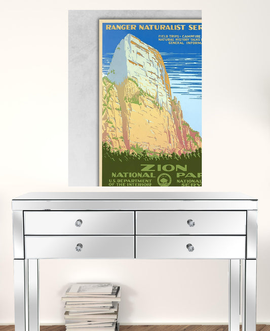 24" x 32" Zion National Park c1938 Vintage Travel Poster Wall Art