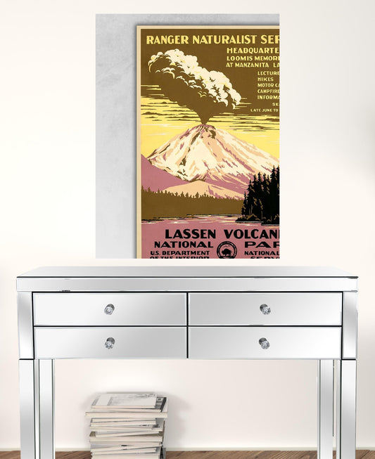 24" X 32" Lassen Volcanic National Park Vintage Travel Poster Wall Art