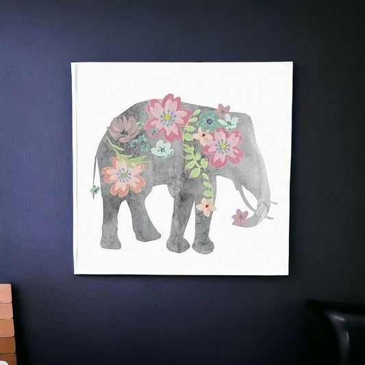 Floral Elephant Unframed Print Wall Art