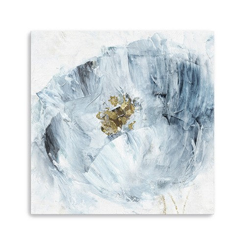 40" x 40" Watercolor Abstract Gray Blue Flower II Canvas Wall Art