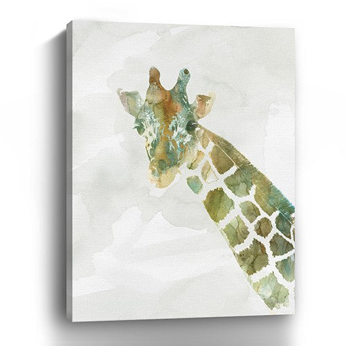 40" x 30" Abstract Marble Watercolor Giraffe Canvas Wall Art