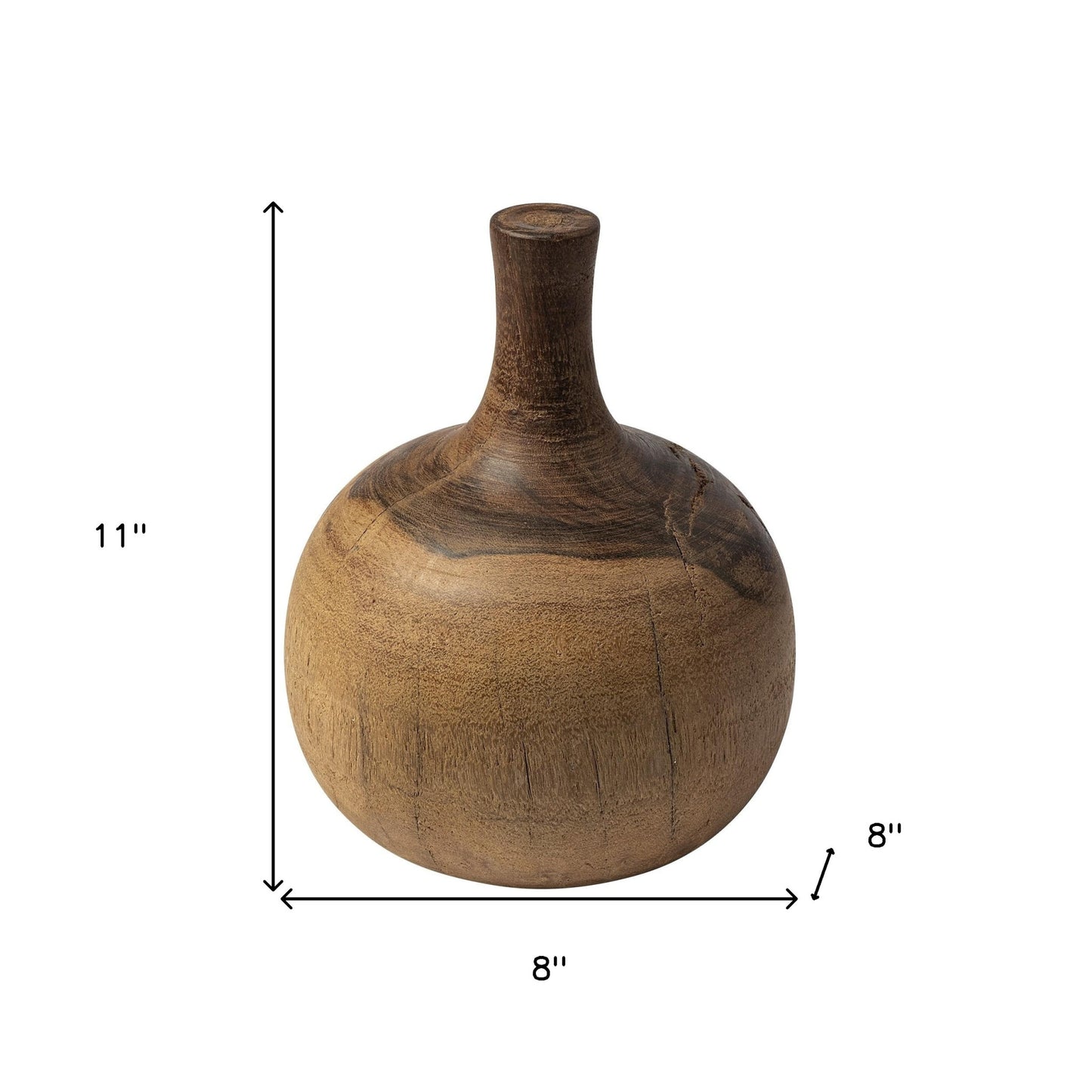 11" Vase Shaped Wooden Decor Piece