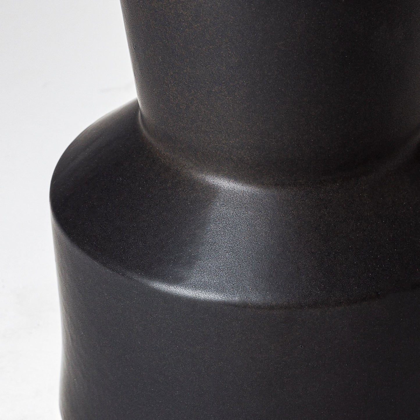 9" Matte Black Contempo Deco Ceramic Vase