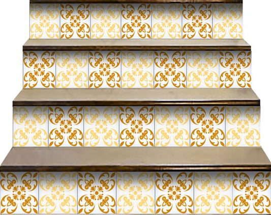 4" X 4" Golden Yellow Retro Peel And Stick Removable Tiles