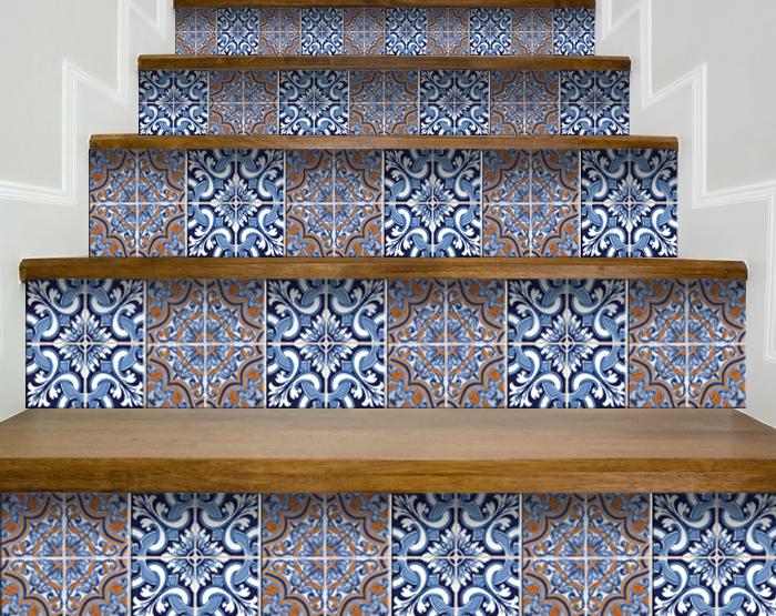 4" X 4" Prima Blue Peel And Stick Removable Tiles