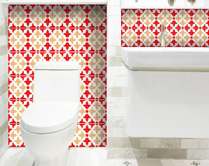 4" X 4" Roja Hola Removable Peel And Stick Tiles