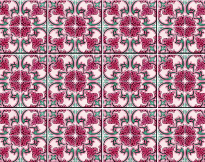 4" X 4" Rosa Pink Lea Removable Peel And Stick Tiles