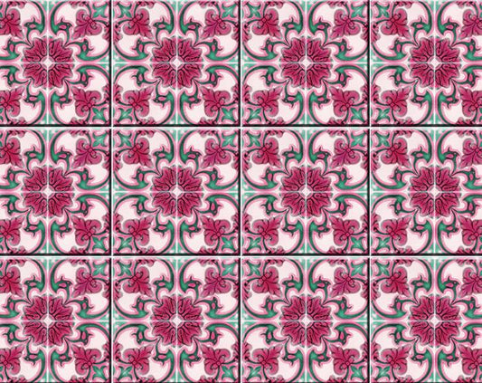 4" X 4" Rosa Pink Lea Removable Peel And Stick Tiles