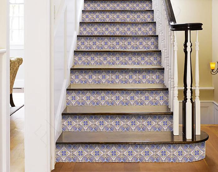 8" X 8" Blue Taupe Nova Removable Peel and Stick Tiles