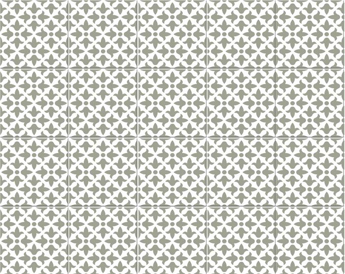 6" X 6" Sage Gray Fleur Removable Peel and Stick Tiles