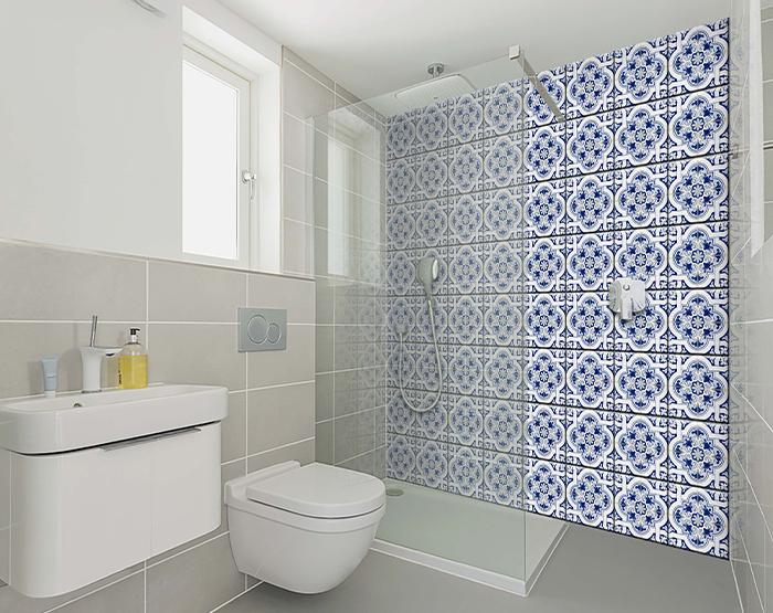 8" X 8" Blue Mia Gia Peel And Stick Removable Tiles