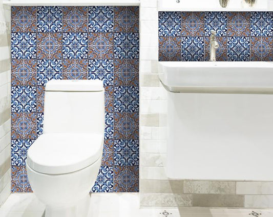 5" X 5" Prima Blue Peel And Stick Removable Tiles