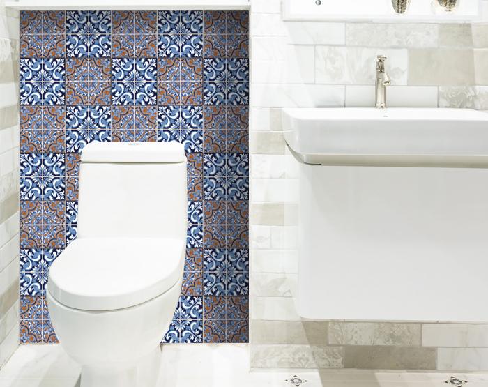 5" X 5" Prima Blue Peel And Stick Removable Tiles