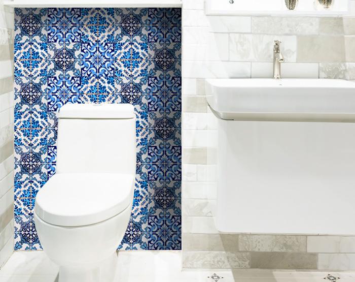 8" X 8" Blue Multi Mosaic Peel and Stick Tiles