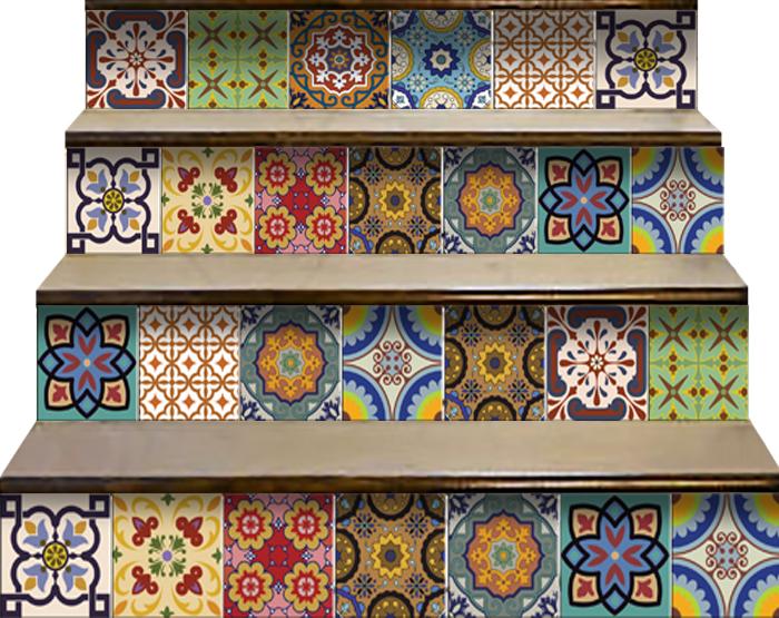 4" X 4" Auguri Geo Peel and Stick Removable Tiles