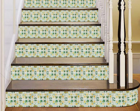 5" X 5" Green Yellow Melo Peel and Stick Tiles