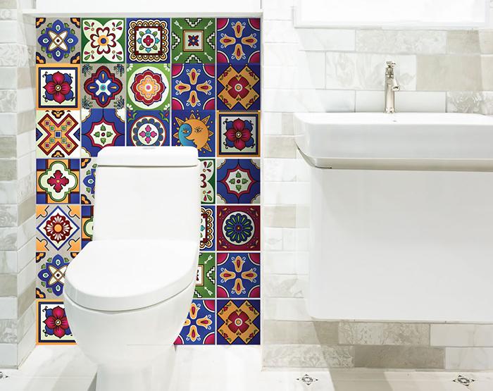 5" x 5" Mediterra Celestial Mosaic Peel and Stick Removable Tiles