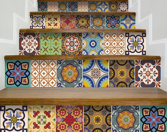7" X 7" Auguri Geo Peel and Stick Removable  Tiles