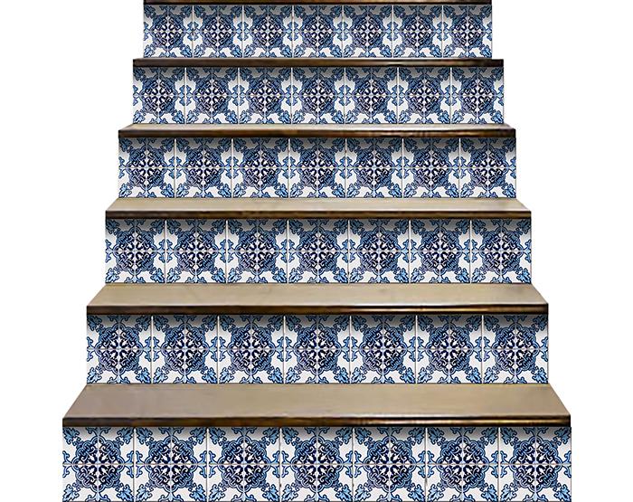 4" X 4" Blue Nelly Removable Peel And Stick Tiles