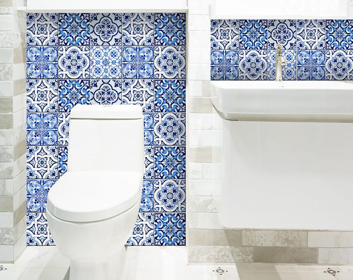 4" X 4" Azul Multi Mosaic Peel And Stick Tiles