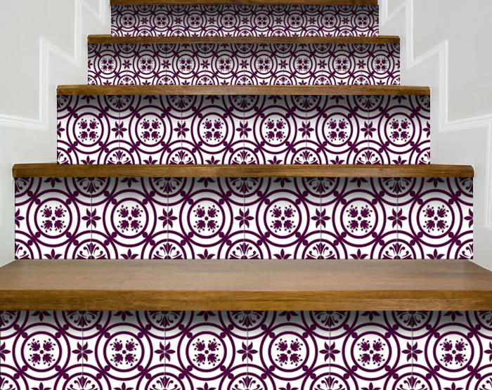 7" X 7" Merlot Lisa Removable Peel and Stick Tiles