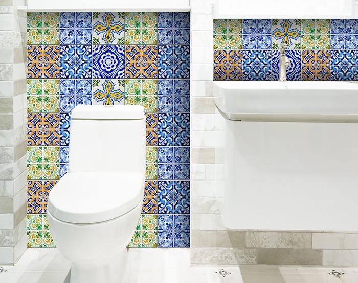 7" X 7" Lima Multi Mosaic Peel and Stick Tiles