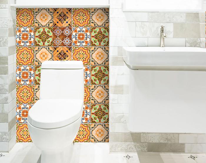 4" X 4" Golden Multi Mosaic Peel And Stick Tiles