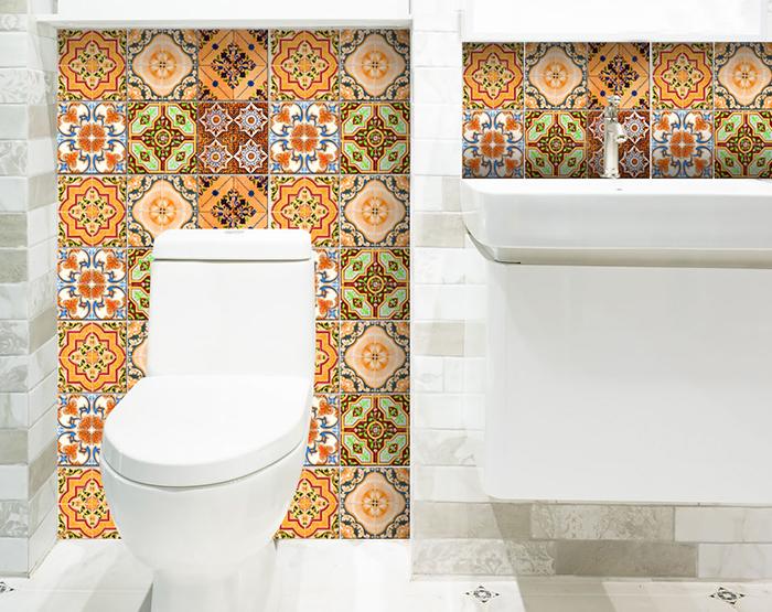 4" X 4" Golden Multi Mosaic Peel And Stick Tiles