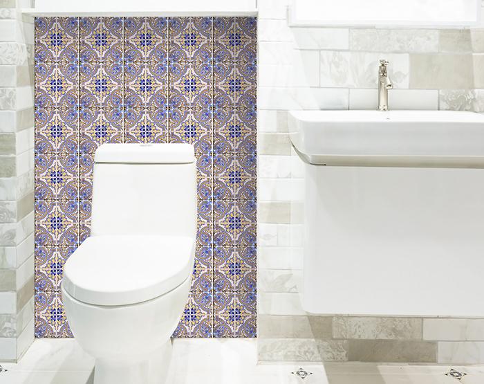 4" X 4" Blue Taupe Nova Removable Peel And Stick Tiles