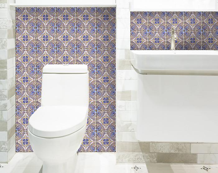 4" X 4" Blue Taupe Nova Removable Peel And Stick Tiles