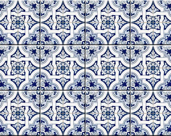 4" X 4" Blue Mia Gia Peel And Stick Removable Tiles