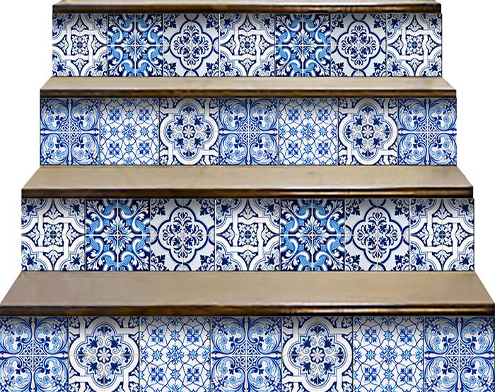 6" X 6" Azul Multi Mosaic Peel and Stick Tiles