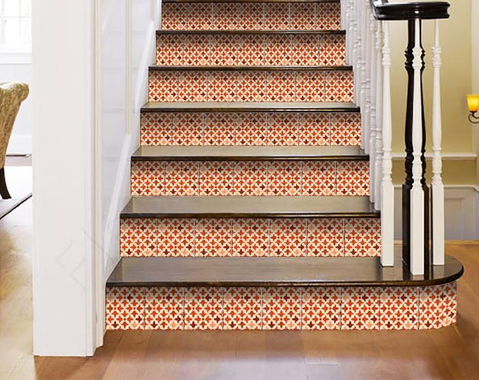 7" X 7" Terra Cotta Tango Peel and Stick Tiles